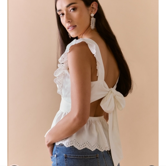 BRAND NEW | Eyelet Bow Back Blouse - Picture 3 of 4